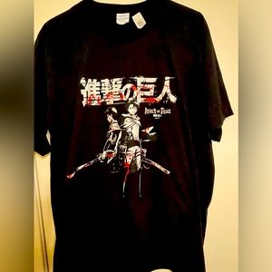 New men black tshirt size L